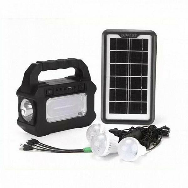 Ηλιακό Σύστημα Τριπλού Φωτισμού GD-8081 με Ηχείο / Φακό και 3 Λάμπες Εξωτερικού Χώρου