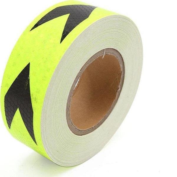 Ταινία αντανακλαστική κίτρινη-μαύρη αυτοκόλλητη 50mmX25m