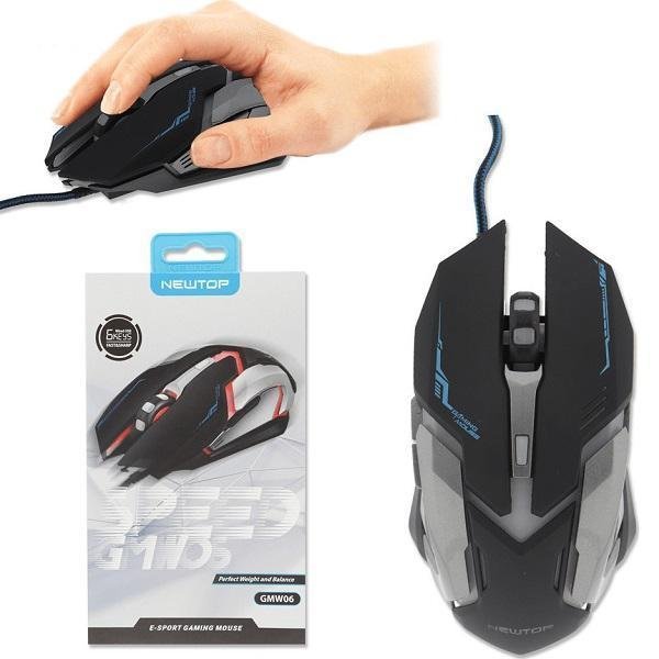 Newtop GMW06 Gaming Ποντίκι 2400DPI Μαύρο
