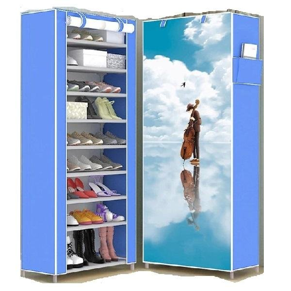 H606d1fac5c034191a55a444bd72afe40Y__1_ Υφασμάτινη Φορητή Παπουτσοθήκη ''Ο Μουσικός" 30×60×160εκ Μπλε 37794056