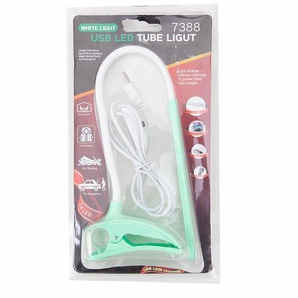 Λάμπα επιτραπέζια με κλιπ USB LED TUBE LIGUT 7388 Πράσινη
