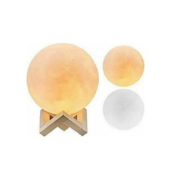 I-Total Διακοσμητικό Φωτιστικό Μοοn Light LED Touch Lamp Moon 12cm σε Λευκό Χρώμα