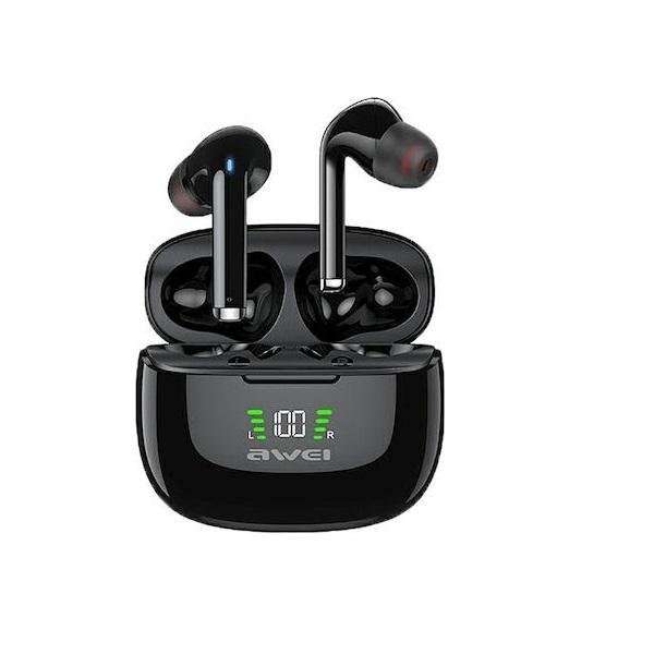 Awei TWS TA8 Earbud Bluetooth Handsfree Ακουστικά με Θήκη Φόρτισης Μαύρα