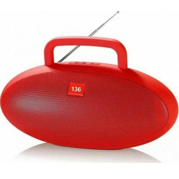 Ηχείο Bluetooth 5W με Ραδιόφωνο και διάρκεια μπαταρίας έως 10 ώρες MH 136 Κόκκινο