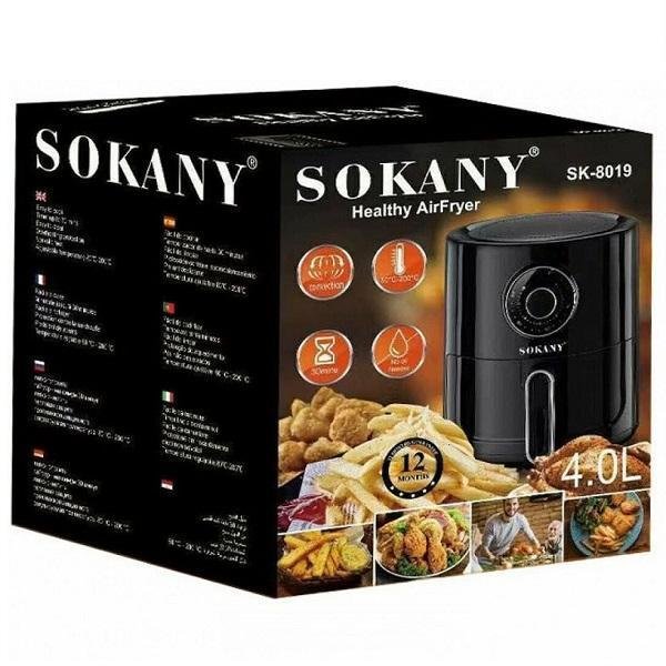 Φριτέζα Αέρος με Αποσπώμενο Κάδο 4lt Sokany SK-8019 Μαύρη