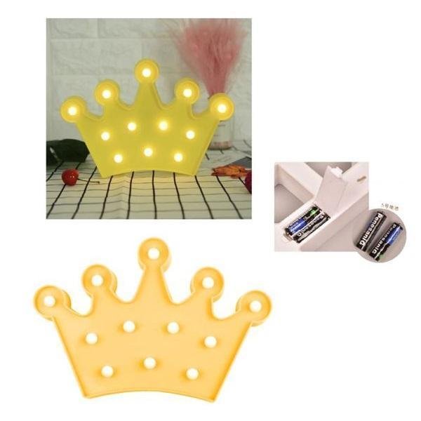 Διακοσμητικό Φωτιζόμενο Σύμβολο "Κορώνα" 25.5x17cm με Φωτισμό LED σε Κίτρινο