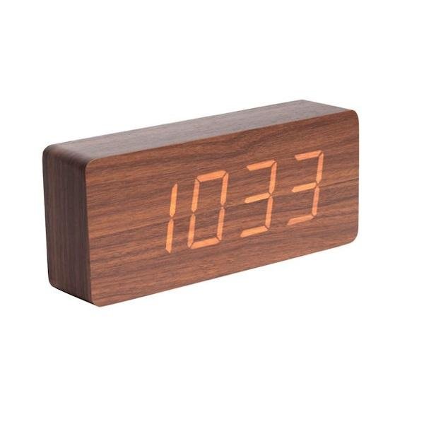 Ψηφιακό Ρολόι Επιτραπέζιο με Ξυπνητήρι KOR-JK-001 Καφέ Σκούρο