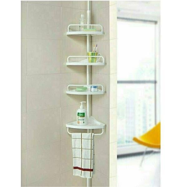 Γωνιακή Επιτοίχια Ραφιέρα Μπάνιου Πλαστική με 4 Ράφια 20x20x248cm LA-AT1