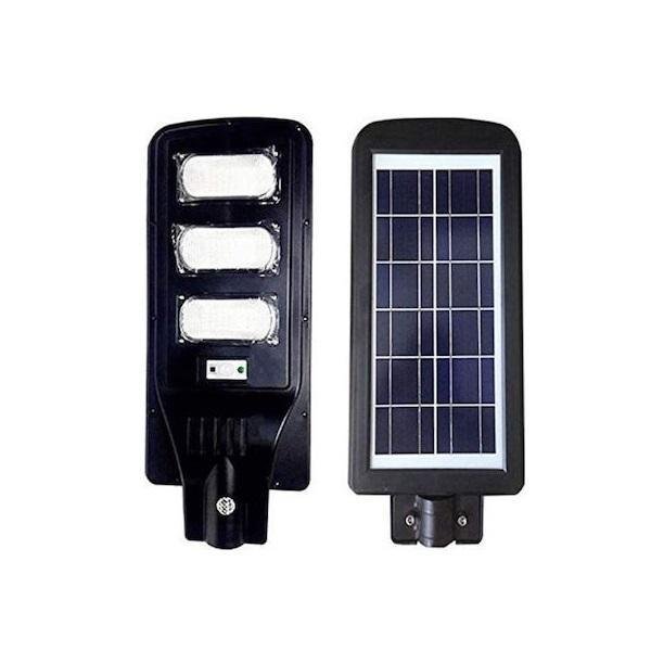 Στεγανό Ηλιακό Φωτιστικό Δρόμου IP67 με Ανιχνευτή Κίνησης και Αισθητήρα Φωτός και Ψυχρό Λευκό Φως 90W σε Μαύρο Χρώμα FO-5990