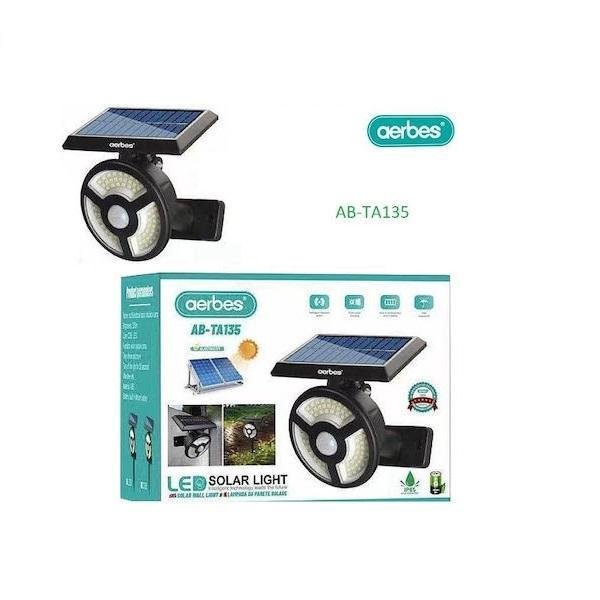 AB-TA135 Ηλιακό Φωτιστικό Επιτοίχιας Τοποθέτησης με Αισθητήρα Φωτός σε Μαύρο Χρώμα 81006HGJ00BK