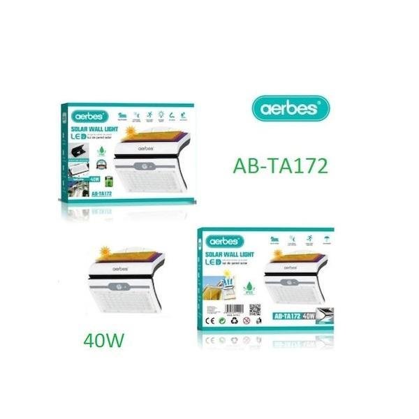 AB-TA172 Ηλιακό Φωτιστικό Επιτοίχιας Τοποθέτησης με Ανιχνευτή Κίνησης σε Λευκό Χρώμα 81011SJH00SL