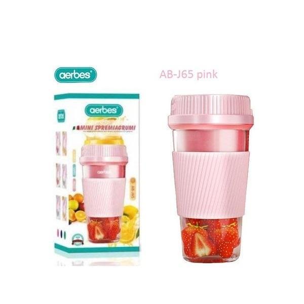 AB-J65 Επαναφορτιζόμενο Μπλέντερ Ροζ 350 ml