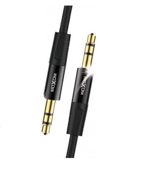 Moxom Καλώδιο 3.5mm male - 3.5mm male Μαύρο 1m (AUX-10)