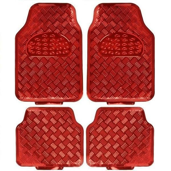 Autoline Σετ Μπροστινά και Πίσω Πατάκια Universal 4τμχ από Αλουμίνιο Κόκκινα