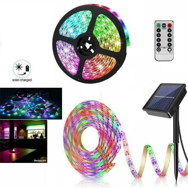 Ηλιακή ταινία LED με τηλεχειριστήριο RGB