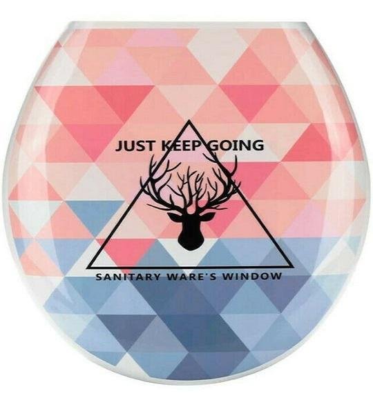 Just Keep Going Καπάκι Λεκάνης Πλαστικό 44.5x36.3cm Πολύχρωμο