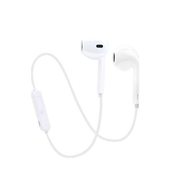 Ezra BW08 In-ear Bluetooth Handsfree Ακουστικά με Αντοχή στον Ιδρώτα Λευκά