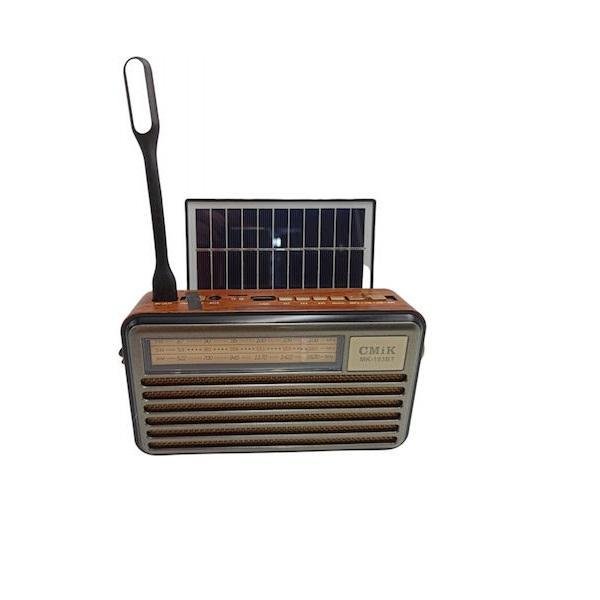 MK-193BT Επιτραπέζιο Ραδιόφωνο Ηλιακό με Bluetooth και USB Καφέ