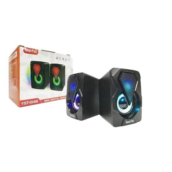 Leerfei YST-1046 Ηχεία Υπολογιστή 2.0 με RGB Φωτισμό σε Μαύρο Χρώμα