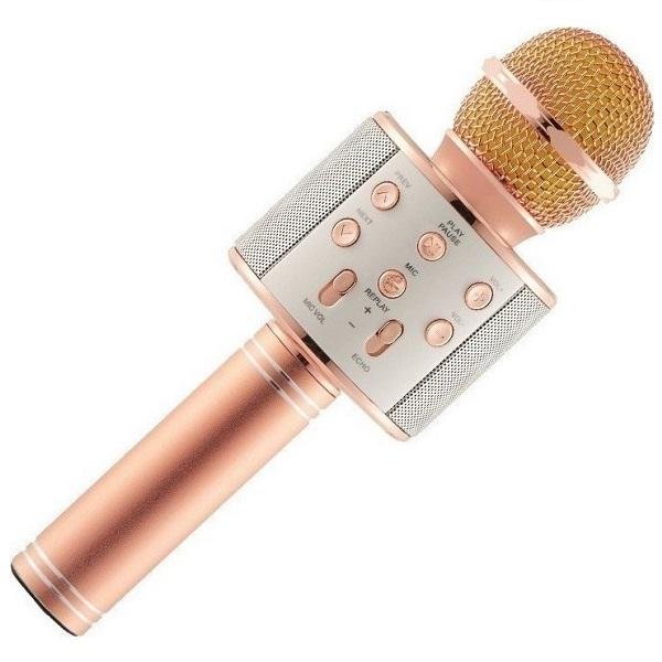 WSTER Ασύρματο Μικρόφωνο Karaoke WS-858 σε Ροζ Χρυσό Χρώμα