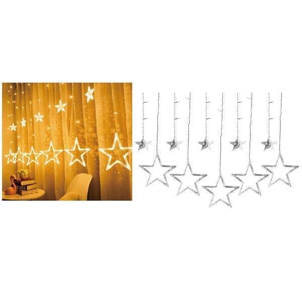83463e_31ec58e0f436415db7ff471b3a9eeb10_mv2 Φωτιστικό κουρτίνας Αστέρια υψηλής τάσης με 115LED Θερμό λευκό 2μ+1.5μ καλώδιο και 8 προγράμματα Arrango AN77019