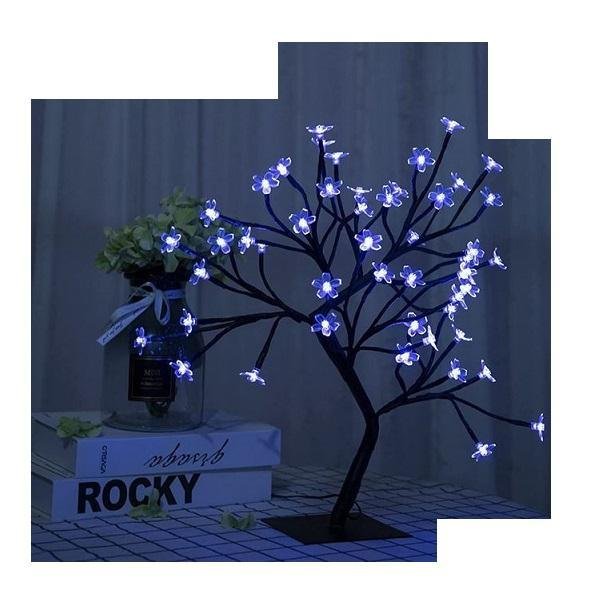 Διακοσμητικό φωτιζόμενο δένδρο κερασιά με 96 λαμπάκια Led ύψους 80cm και άνοιγμα κλαδιών έως και 64cm Μπλε