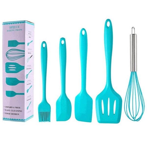 Σετ Εργαλείων Μαγειρικής από Σιλικόνη 5τμχ Γαλάζιο 05004FLB00LB