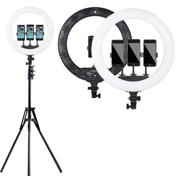 Ring Light Led Ring Light with 3 mobile holders 45cm 2700-6500K με Τρίποδο Δαπέδου και Βάση για Κινητό 6 4.0