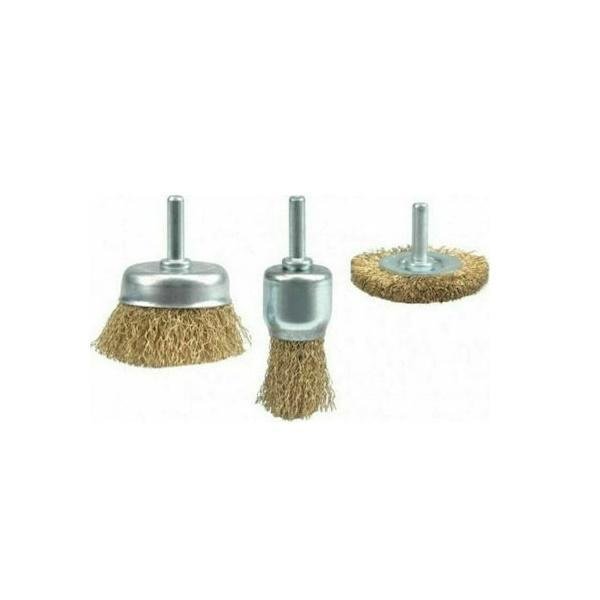 Vorel 06989 Συρματόβουρτσα για Δράπανο Σετ 3τμχ