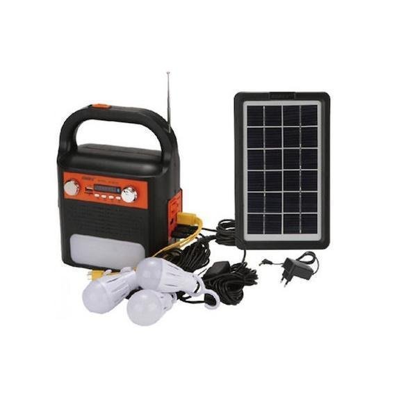 Ηλιακό Σύστημα Φωτισμού με Ραδιόφωνο - Bluetooth - Πάνελ - Power Bank AT-9019B