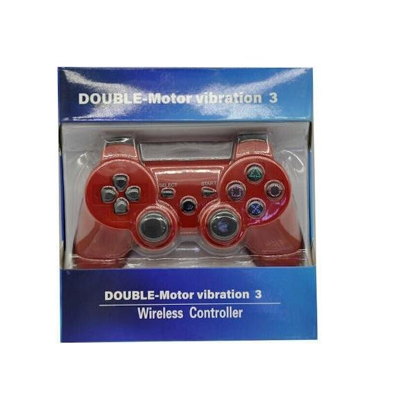 Double Motor Vibration 3 Ασύρματο Gamepad για PS3 Κόκκινο
