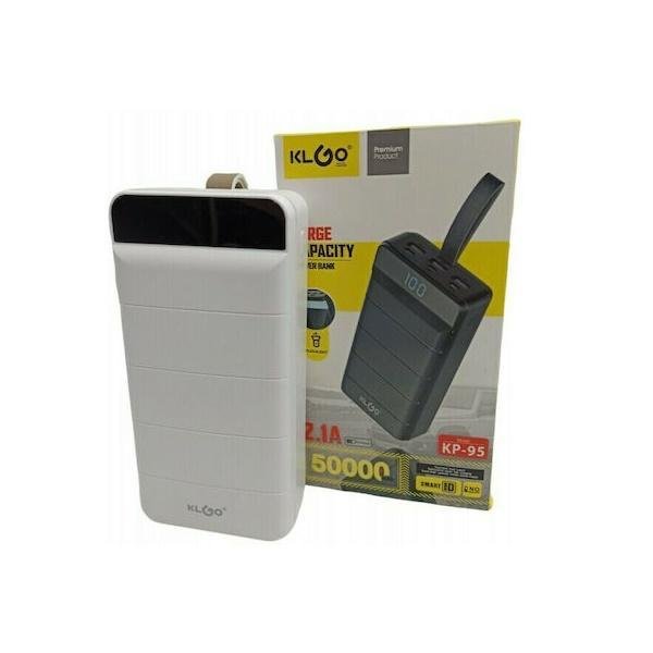 KLGO KP-95 Power Bank 50000mAh με 3 Θύρες USB-A Λευκό