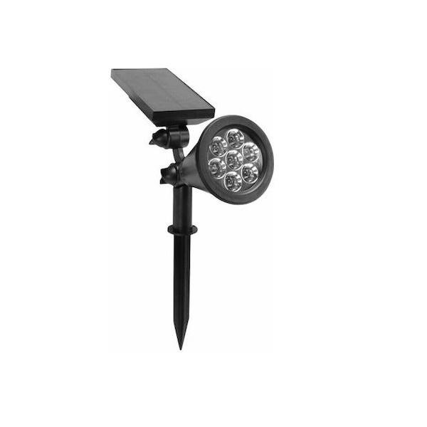 66 Spot Light Στεγανό Καρφωτό Ηλιακό Φωτιστικό IP65 RGB σε Μαύρο Χρώμα