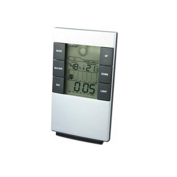 Μετεωρολογικός Σταθμός Ψηφιακός Επιτραπέζιος Ασημί WER-3210