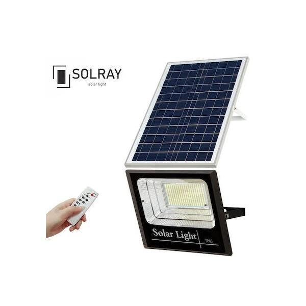 10-10.jpg Στεγανός Ηλιακός Προβολέας IP65 Ισχύος 60W με Τηλεχειριστήριο και Ψυχρό Λευκό Φως σε Λευκό χρώμα S01C-60W