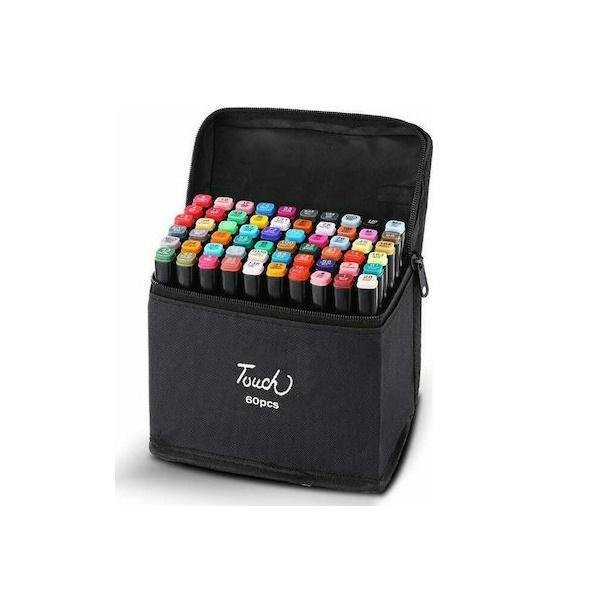 Σετ Επαγγελματικοί Μαρκαδόροι Ζωγραφικής με 2 Μύτες Board & Fine 60 Χρώματα 28995147