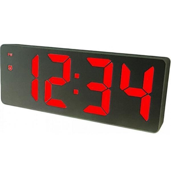 Ψηφιακό Ρολόι / Ξυπνητήρι Καθρέπτης με Οθόνη LED & Θερμόμετρο, Επιτραπέζιο GH-0712L Κόκκινο - OEM