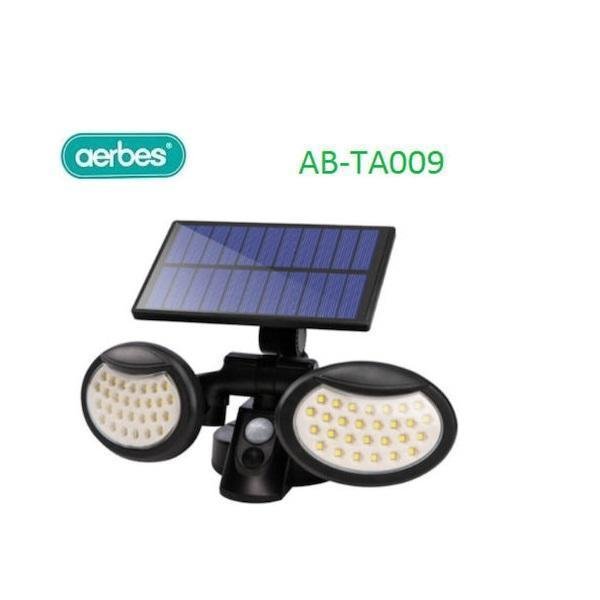 AB-TA009 Ηλιακό Φωτιστικό Επιτοίχιας Τοποθέτησης με Ανιχνευτή Κίνησης και Αισθητήρα Φωτός σε Μαύρο Χρώμα 81007HGJ50BK