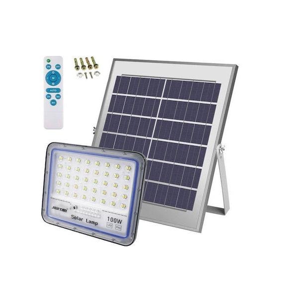 11-21.jpg Led Αδιάβροχος Ηλιακός Προβολέας 100W 6400LM με Πάνελ και Τηλεχειριστήριο Jortan JT-100W
