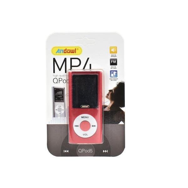 MP4 Player με Οθόνη 1.8" χωρίς εσωτερική μνήμη Κόκκινο Andowl QPOD5