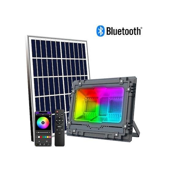 17-16.jpg Στεγανός Ηλιακός Προβολέας IP67 Ισχύος 100W με Αισθητήρα Κίνησης RGB σε Μαύρο χρώμα HOD-MJ-AW100C-OEM