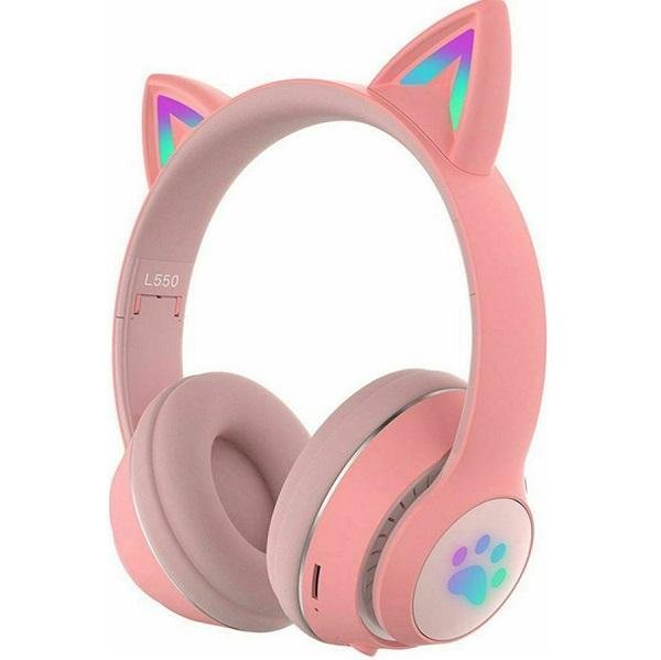 L550 Ασύρματα Bluetooth Over Ear Ακουστικά με 9 ώρες Λειτουργίας Ροζ