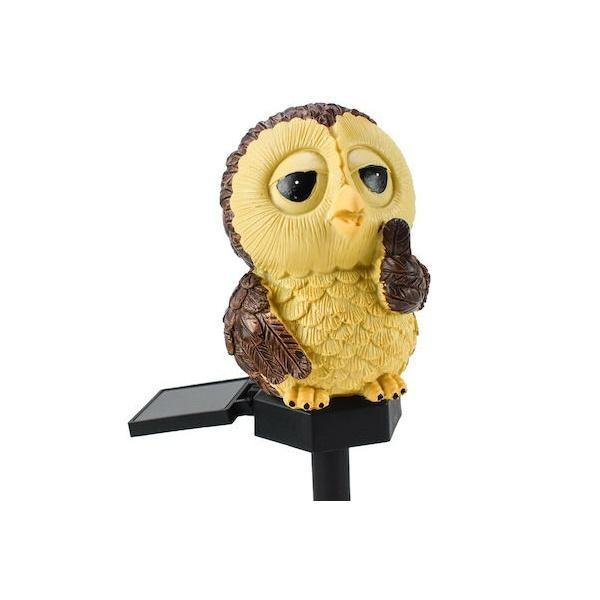 21-13.jpg Διακοσμητικό Ηλιακό Φωτιστικό LED Κήπου Κουκουβάγια OEM 30041