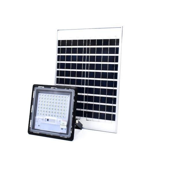 24-6-1.jpg Στεγανός Ηλιακός Προβολέας IP67 Ισχύος 70W με Τηλεχειριστήριο και Ψυχρό Λευκό Φως & Χρονοδιακόπτη σε Μαύρο χρώμα JD-770