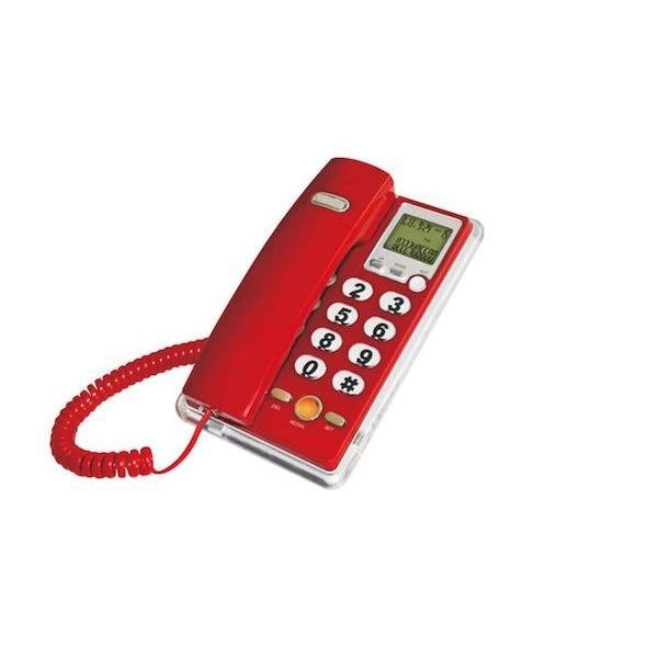 OHO-208CID Ενσύρματο Τηλέφωνο Γραφείου Κόκκινο
