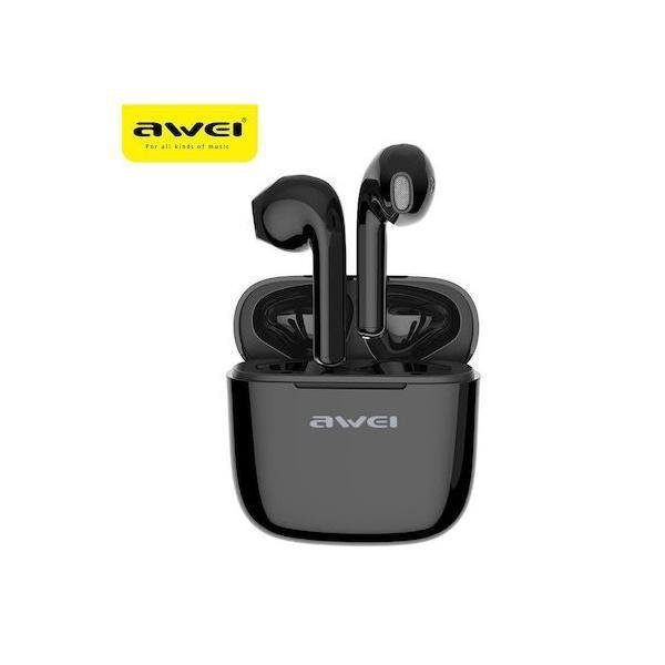 Awei T26 Pro In-ear Bluetooth Handsfree Ακουστικά με Θήκη Φόρτισης Μαύρα