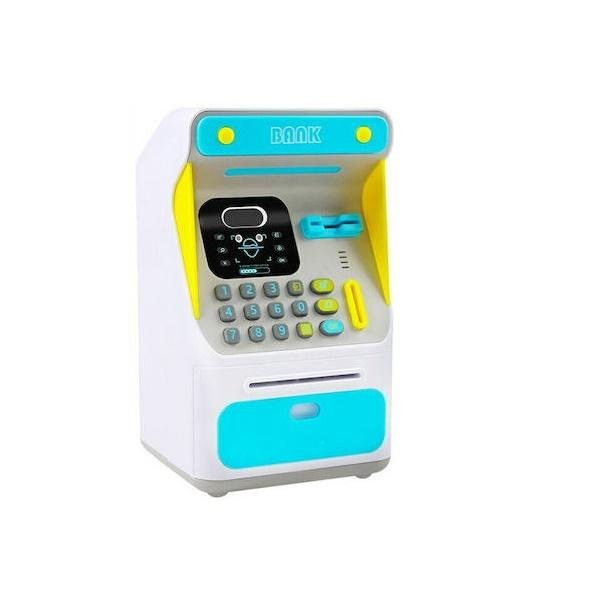 Παιδικός Κουμπαράς Πλαστικός Mini ATM με Αναγνώριση Προσώπου Μπλε 16x14x26.5cm