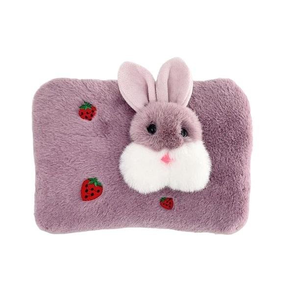 Ηλεκτρική Θερμοφόρα - Μαξιλάρι 500W με Θήκη για τα Χέρια Γενικής Χρήσης 25x17x6cm - Τρισδιάστατο Λαγουδάκι Hoomei HM-8758B Ροζ