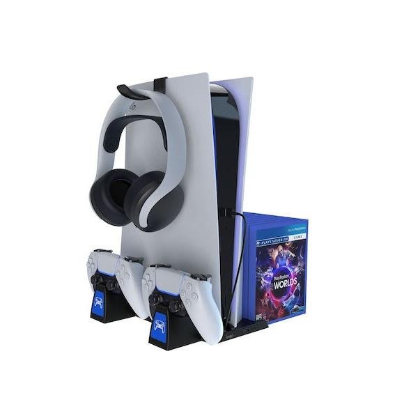 iPega P5009 multi-function base Βάση Φόρτισης για 2 χειριστήρια PS5 με φωτισμό LED Μαύρη