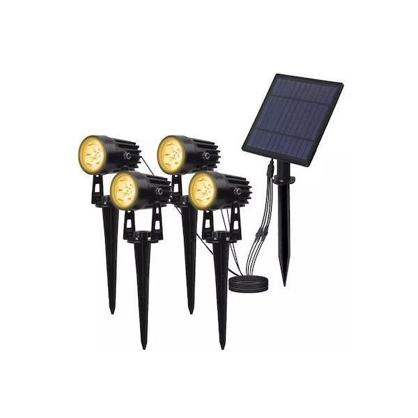 16-3.jpg Σετ Στεγανών Καρφωτών Ηλιακών Φωτιστικών IP65 με Αισθητήρα Φωτός και Θερμό Λευκό Φως σε Μαύρο Χρώμα TS-S4205